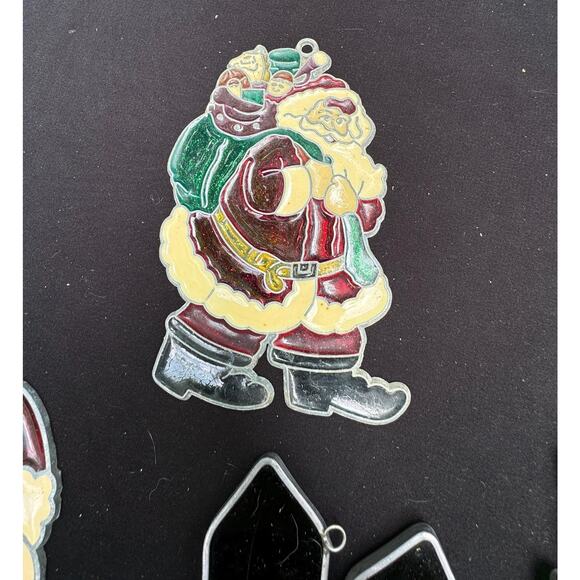 Vintage Lot Of 6 Stained Glass Christmas Suncatchers See Photos -S1C - Picture 5 of 11